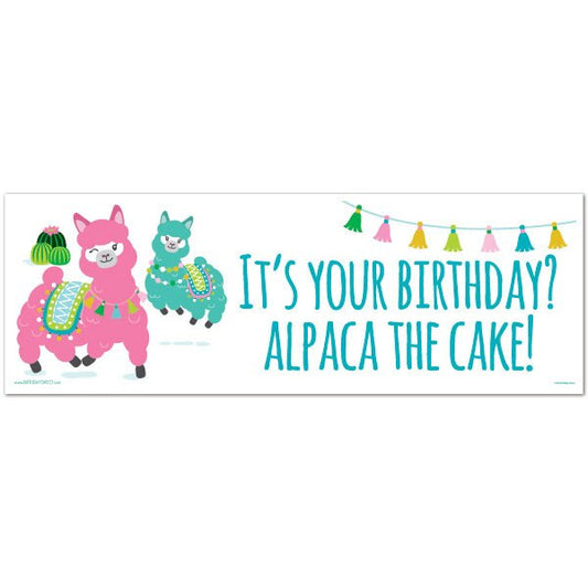 Alpaca Birthday Tiny Banner, 8.5x11 Printable PDF Digital Download by Birthday Direct