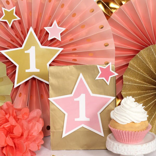 Birthday Direct's Twinkle Little Star 1st Birthday Pink Cutouts