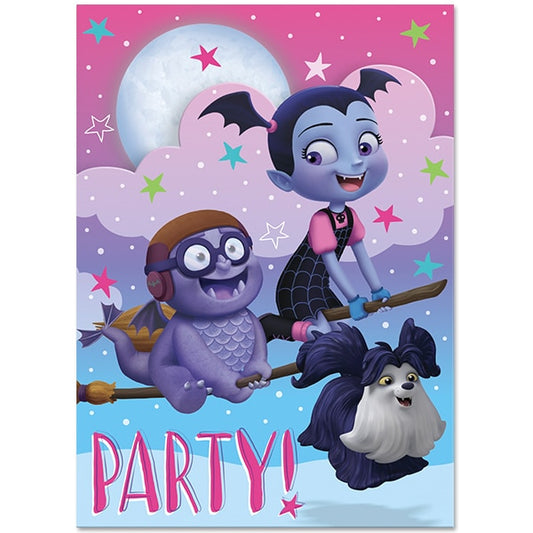 Vampirina Party Invitations, Fill In with Envelopes, 5 x 4 in, 8 ct