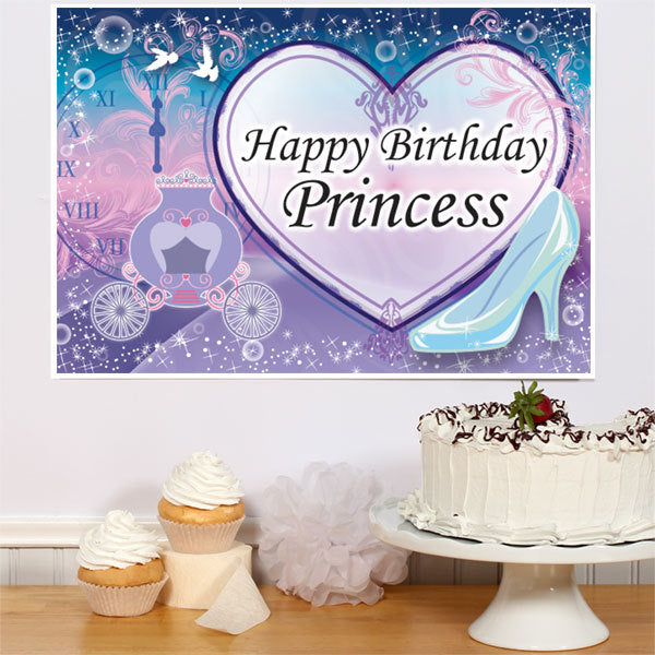 Princess Cinderella Birthday Sign, 8.5x11 Printable PDF Digital Download by Birthday Direct