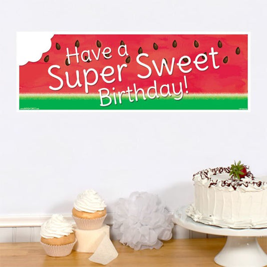 Watermelon Birthday Tiny Banner, 8.5x11 Printable PDF Digital Download by Birthday Direct