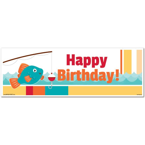 Little Fish Birthday Tiny Banners, 4 ct, Birthday Direct