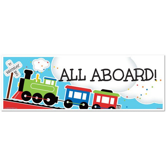 Little Train Party Tiny Banner, 8.5x11 Printable PDF Digital Download by Birthday Direct
