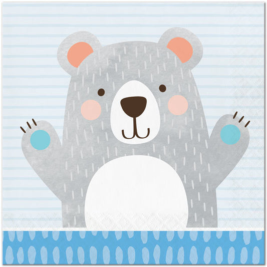 Little Bear Party Lunch Napkins, 6.5 inch fold, set of 16
