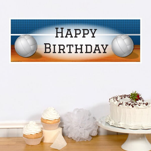 Volleyball Birthday Tiny Banner, 8.5x11 Printable PDF Digital Download by Birthday Direct
