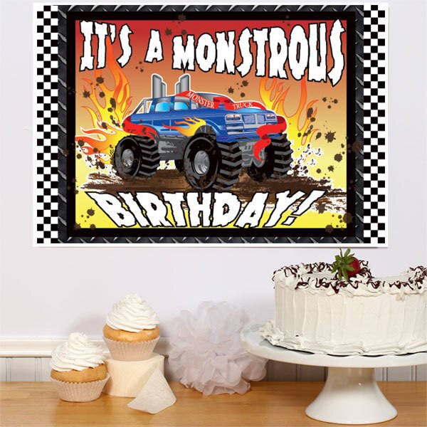Monster Truck Birthday Sign, 8.5x11 Printable PDF Digital Download by Birthday Direct