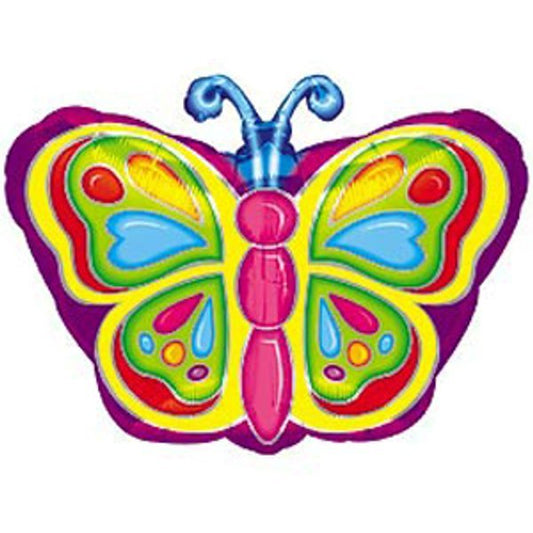 Butterfly Party Balloon Jewel Colors Foil , 18 inch, each