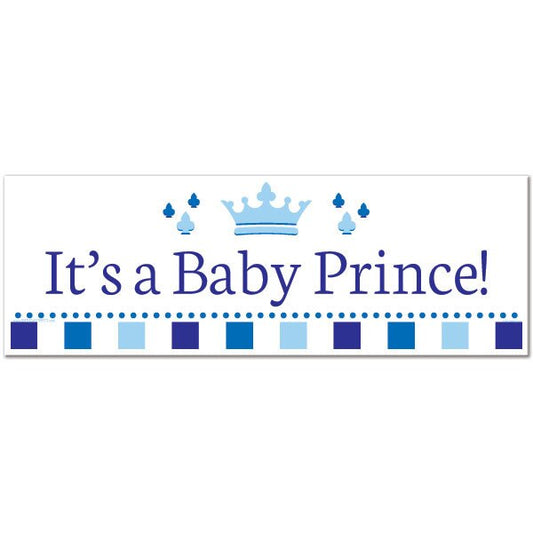 Little Prince Baby Shower Tiny Banner, 8.5x11 Printable PDF Digital Download by Birthday Direct