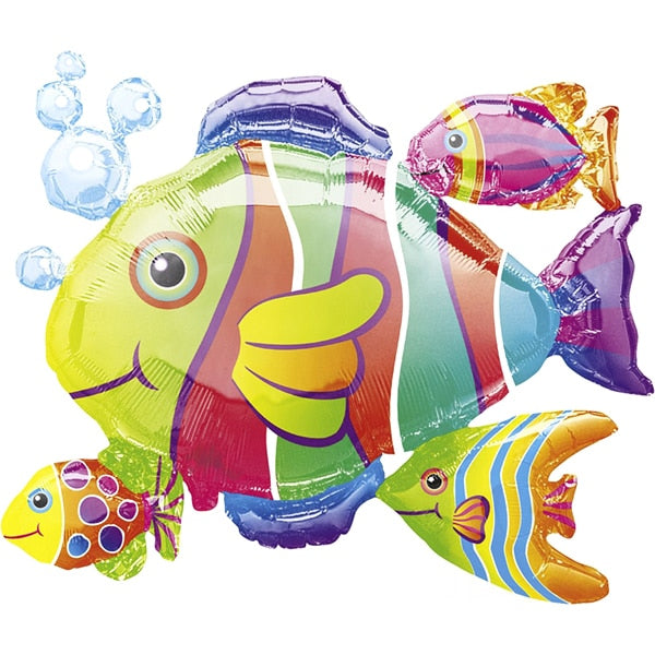 Tropical Fish Cluster SuperShape Foil Balloon, 30 x 24 inch, each