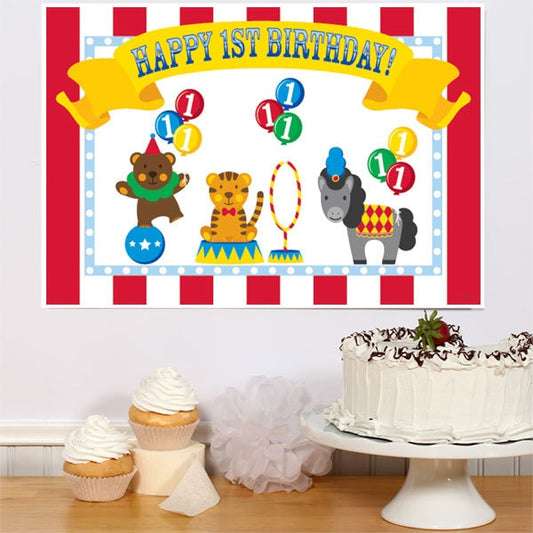 Big Top Circus 1st Birthday Sign, 8.5x11 Printable PDF Digital Download by Birthday Direct