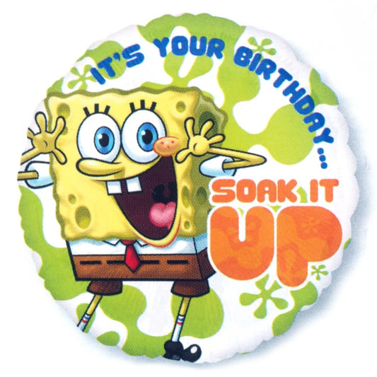 SpongeBob Birthday Foil Balloon, 18 inch, each