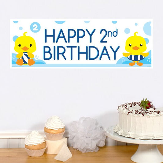 Little Ducky 2nd Birthday Tiny Banner, 8.5x11 Printable PDF Digital Download by Birthday Direct