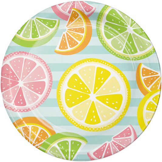 Summer Citrus Lemon  Dinner Plates, 9 inch, 8 count
