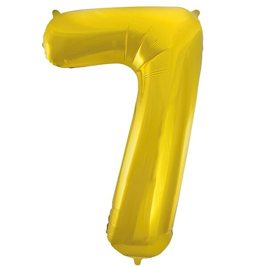 Gold Number 7 Foil Balloon, 34 inch, each