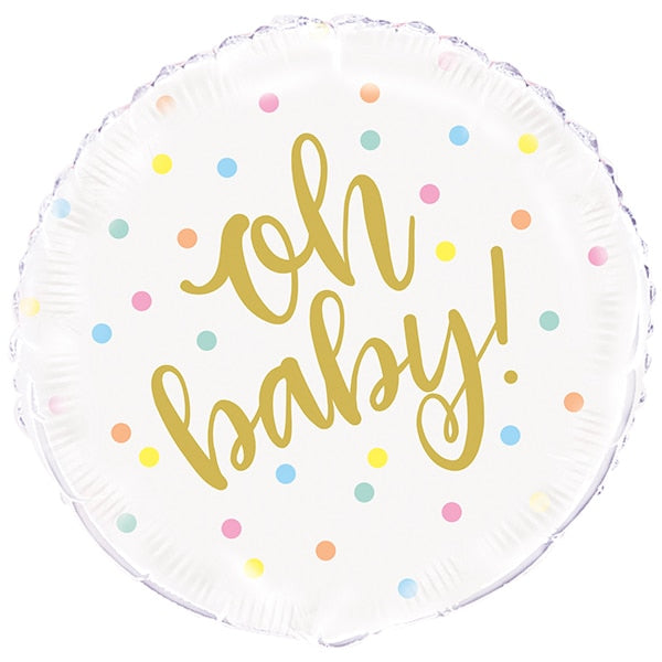 Oh Baby Shower Foil Balloon, 18 inch, each