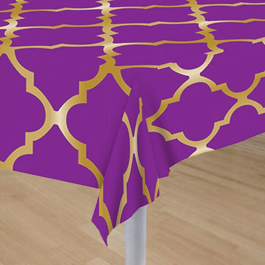 Purple Lattice Table Cover, 54 x 108 inch