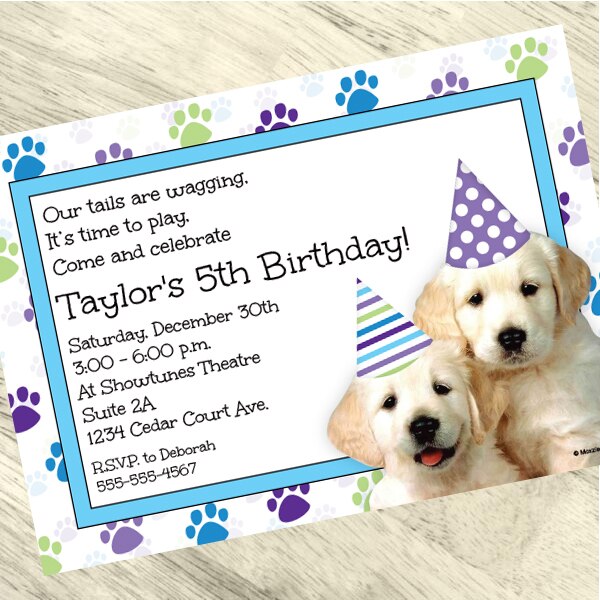 Golden Puppy Party Invitation, 5x7-in, Editable PDF Printable by Birthday Direct – BirthdayDirect golden-puppy-party-invitation-5x7-in-editable-pdf-printable-by-birthday-direct-birthdaydirect
