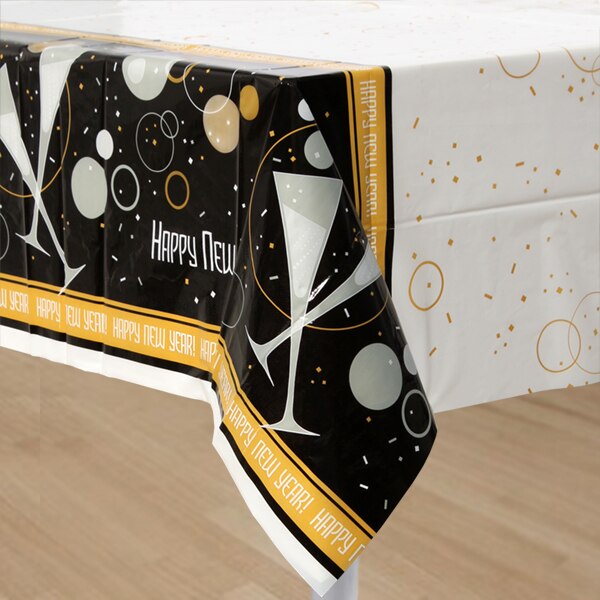Bubbly New Year Table Cover, 54 x 84 inch