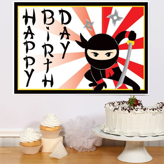Little Ninja Birthday Sign, 8.5x11 Printable PDF Digital Download by Birthday Direct