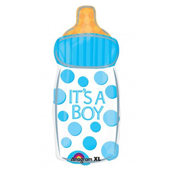 It's a Boy Baby Bottle SuperShape Foil Balloon, 23 x 10 inch, each