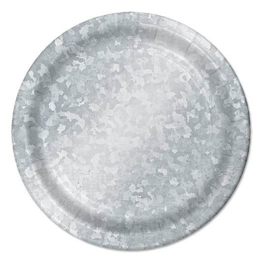 Galvanized Metal Foil Dessert Plates, 7 inch, 8 count