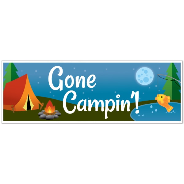 Camping Party Tiny Banner, 8.5x11 Printable PDF Digital Download by Birthday Direct