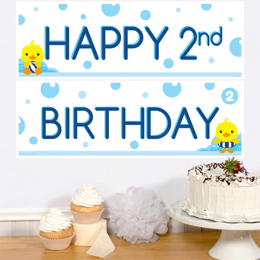 Birthday Direct's Little Ducky 2nd Birthday Two Piece Banners