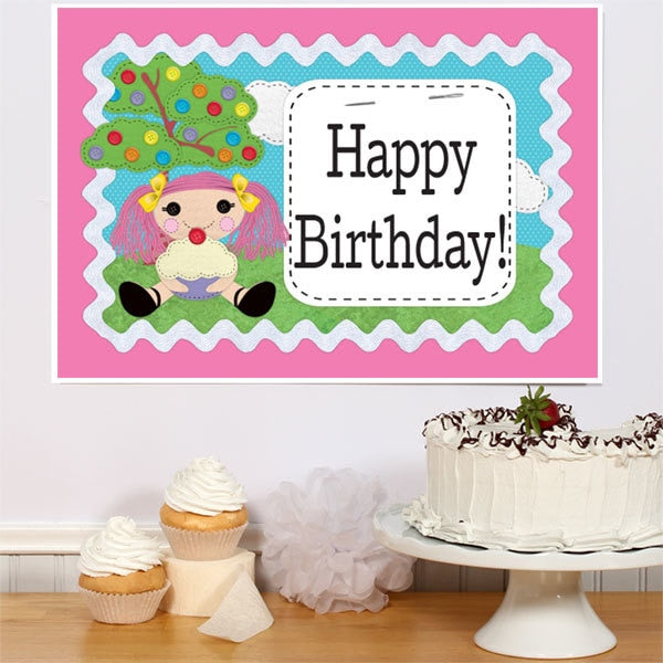 Little Rag Doll Birthday Sign, 8.5x11 Printable PDF Digital Download by Birthday Direct