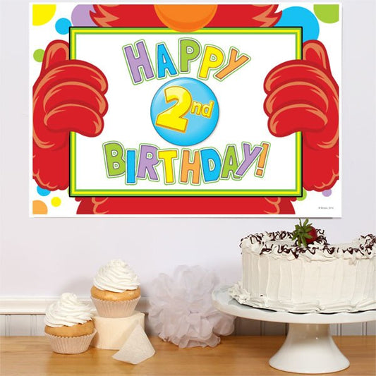 Birthday Street Red Monster 2nd Sign, 8.5x11 Printable PDF Digital Download by Birthday Direct