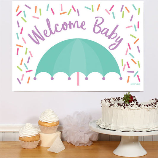 Sprinkle Baby Shower Sign, 8.5x11 Printable PDF Digital Download by Birthday Direct