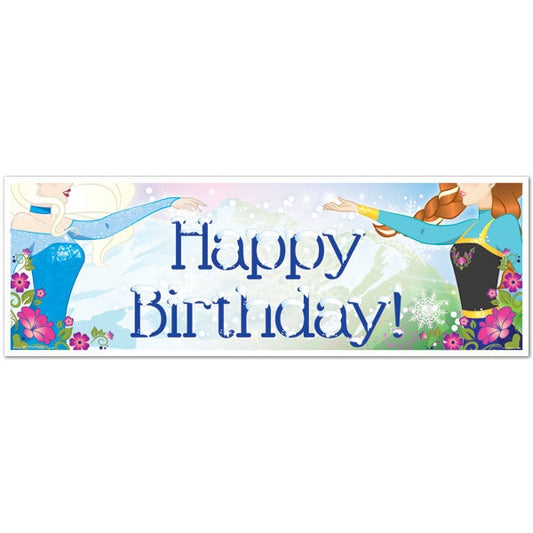 Snow Queen Birthday Tiny Banner, 8.5x11 Printable PDF Digital Download by Birthday Direct