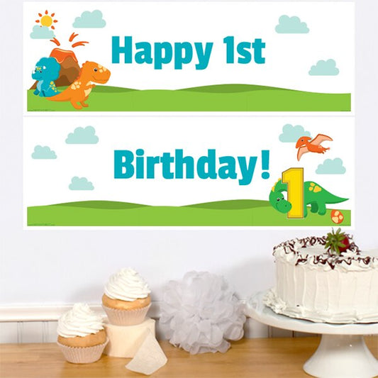 Birthday Direct's Little Dinosaur 1st Birthday Two Piece Banners