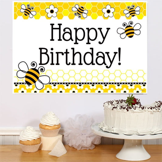 Bumble Bee Birthday Sign, 8.5x11 Printable PDF Digital Download by Birthday Direct