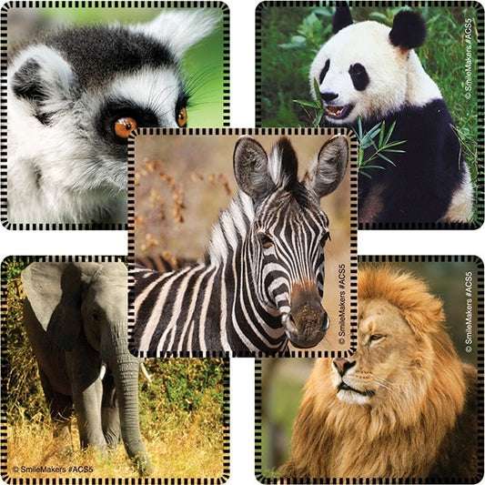 Favorite Safari Animals Stickers, 2.5 inch, 30 count