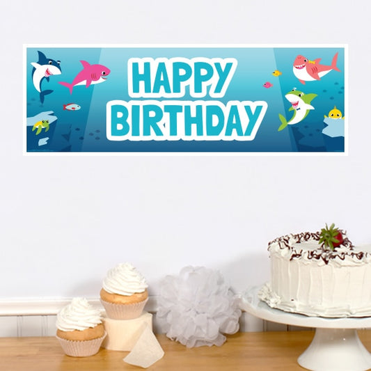 Shark Baby Birthday Tiny Banner, 8.5x11 Printable PDF Digital Download by Birthday Direct