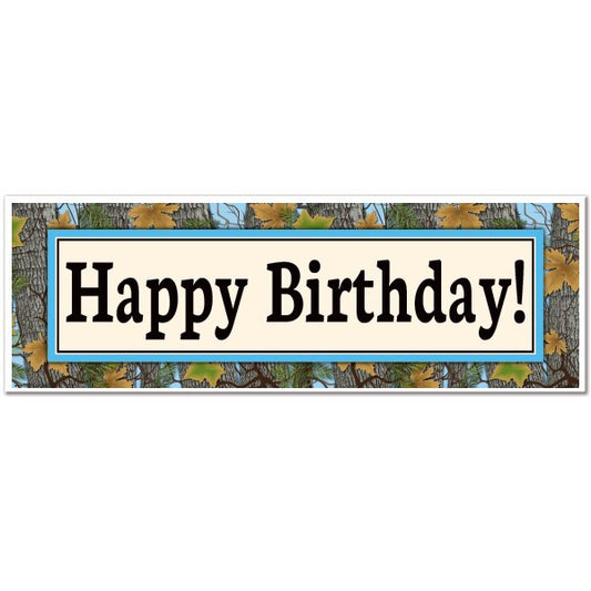 Camouflage Blue Birthday Tiny Banner, 8.5x11 Printable PDF Digital Download by Birthday Direct