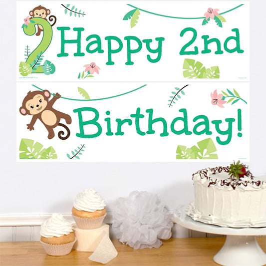 Birthday Direct's Little Monkey 2nd Birthday Two Piece Banners