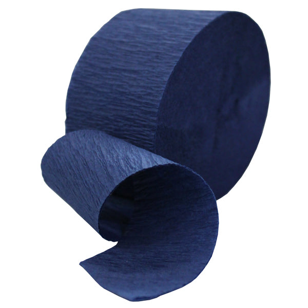 Streamer Roll, Navy Blue Crepe Paper, 81 feet, each