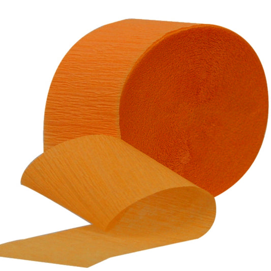 Streamer Roll, Orange Crepe Paper, 81 feet, each