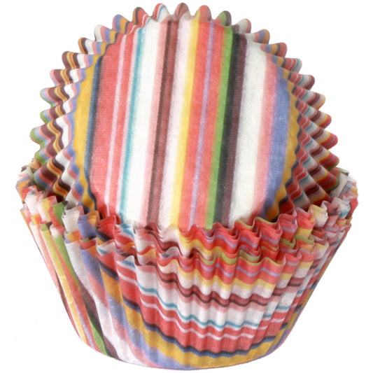 Cupcake Standard Size Greaseproof Paper Baking Cup Colorful Stripe, set of 16 standard, set of 16
