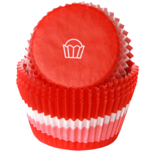 Cupcake Standard Size Greaseproof Paper Baking Cup Red Swirl, set of 16