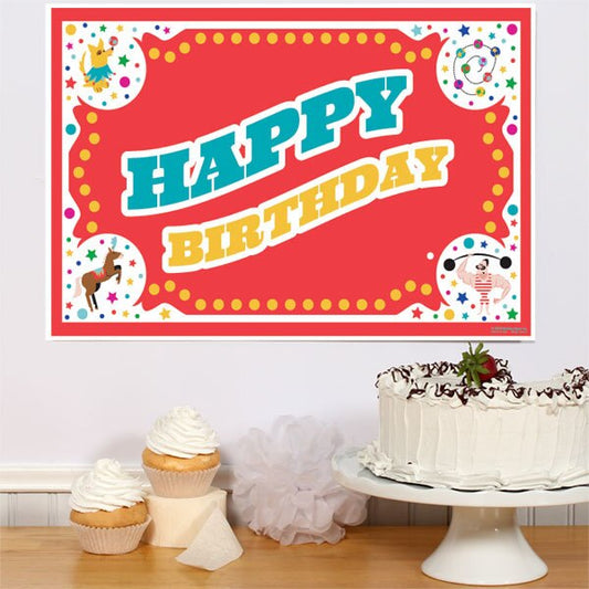 Circus Carnival Birthday Sign, 8.5x11 Printable PDF Digital Download by Birthday Direct