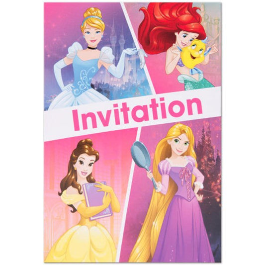 Disney Princess Party Invitations, Fill In with Envelopes, Fill In with Envelopes, 5 x 4 in, 8 ct