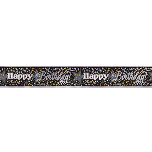 Gold and Silver Celebration Birthday Foil Banner, 12 feet, each
