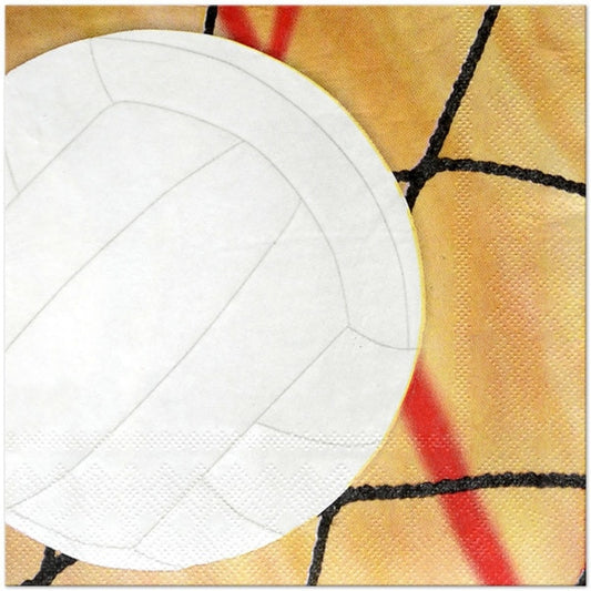 Volleyball Party Lunch Napkins, 6.5 inch fold, set of 16
