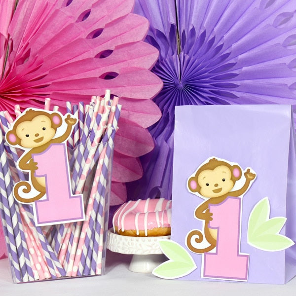Birthday Direct's Little Monkey 1st Birthday Pink Cutouts