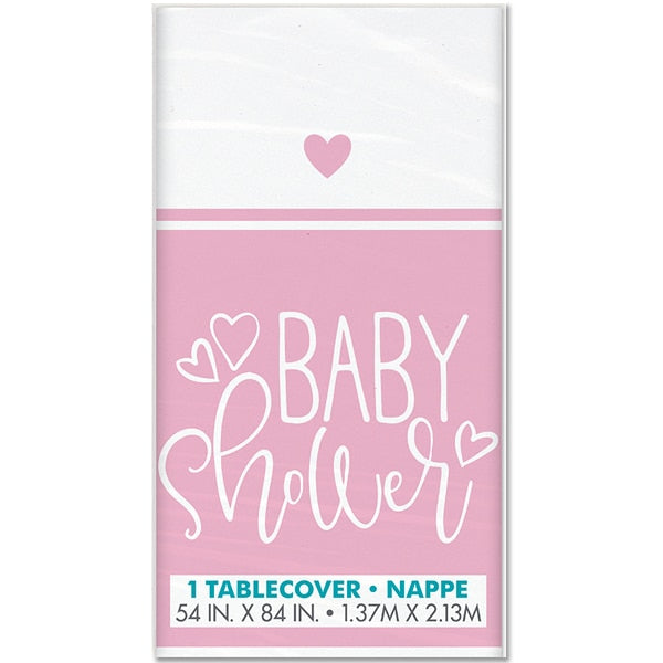 Pink Hearts Baby Table Cover, 54 x 84 inch