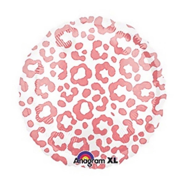 Pink Cheetah Foil Balloon, 18 inch, each