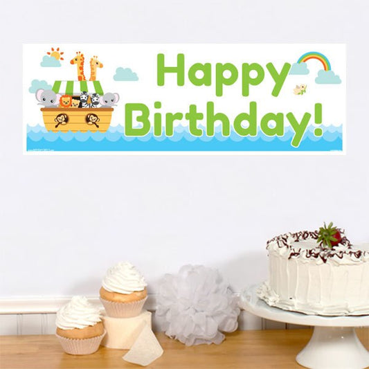 Noah's Ark Birthday Tiny Banner, 8.5x11 Printable PDF Digital Download by Birthday Direct