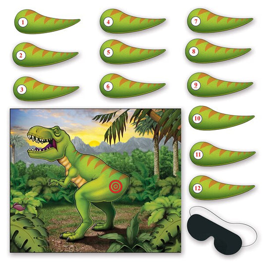 Dinosaur Party Game Pin The Tail, activity, set